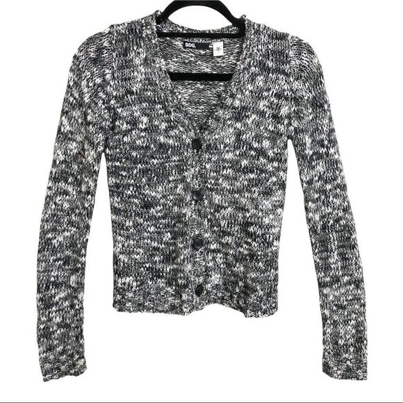 Urban Outfitters BDG Black/Gray/White Marled Button Down Cardigan Sweater Small - Picture 1 of 8